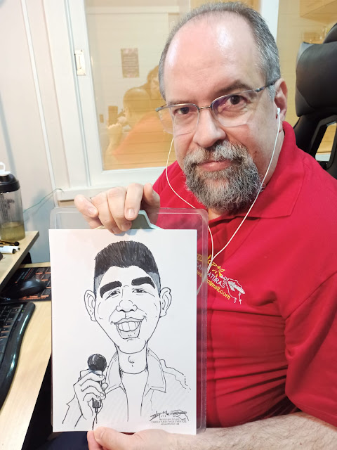 Zé Vaqueiro - Caricatura do cantor Zé Vaqueiro realizada durante o programa Encontro com Fátima Bernardes