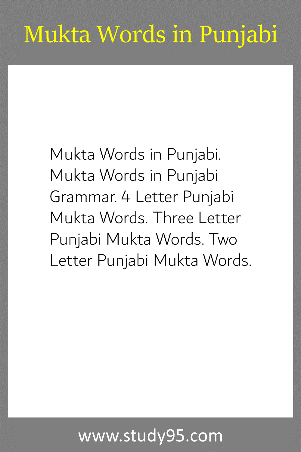4 Letter Punjabi Mukta Words