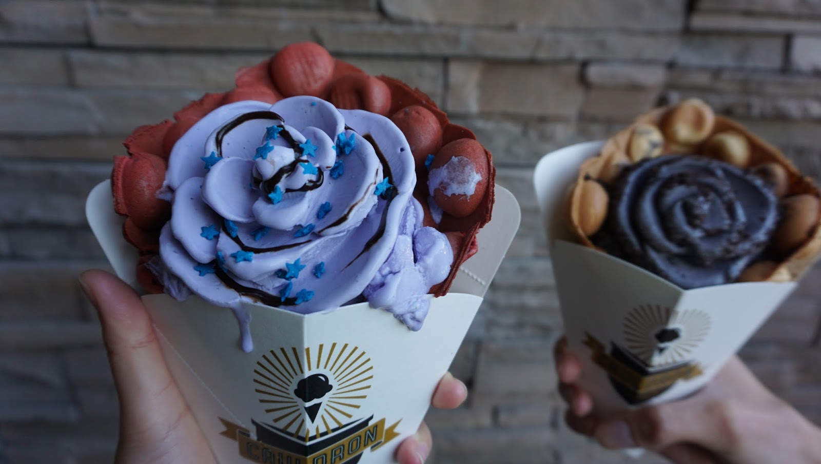 This is Cauldron Ice Cream Home Of The OG Puffle EAT WITH HOP!