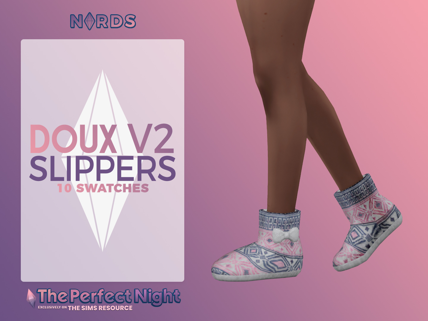 Doux Slipper Boots V2 Sims 4 CC Shoes