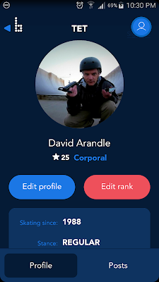 My Profile on the Braille Skateboarding App
