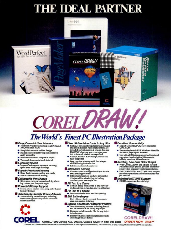 CorelDRAW advertising May 1989