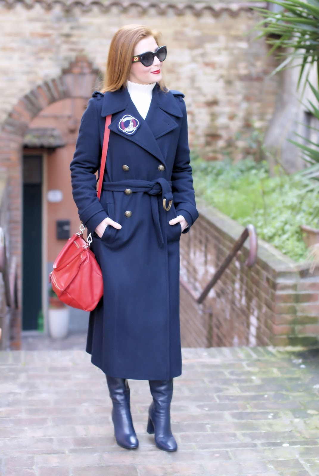 Navy style fashion outfit with Tommy Hilfilger tommyxgigi coat on Fashion and Cookies fashion blog, fashion blogger style