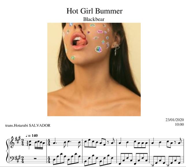 Blackbear - Hot Girl Bummer Sheet Music for Piano.