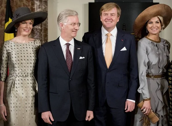 Queen Maxima wore Claes Iversen dress, Queen Mathilde wore Natan Dress FW16 collection