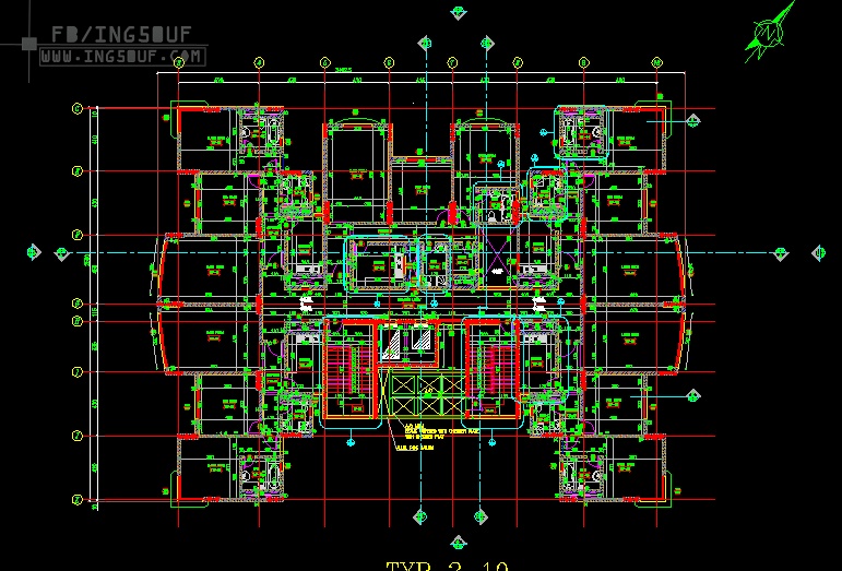 بلانات شقق سكنية Dwg بلانات شقق سكنية Dwg