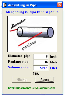 Berbagi walau sebulir padi: Menghitung volume pipa pada kondisi penuh