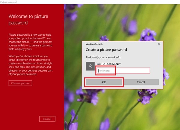 Mot de passe image dans Windows 10