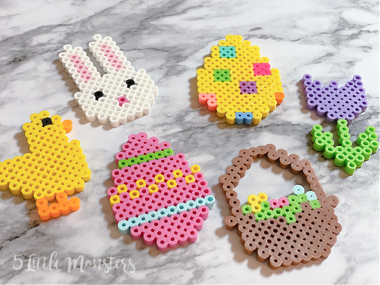 5 Little Monsters Easter Perler Bead Designs