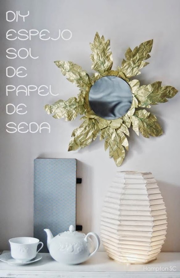  Espejo de sol de papel de seda