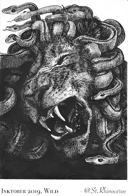 Inktober 2019, Day 16, Wild, by Ciana Pullen / St. Rhinocéros Sketch of Inktober 2019, Day 16, Wild, by Ciana Pullen / St. Rhinocéros