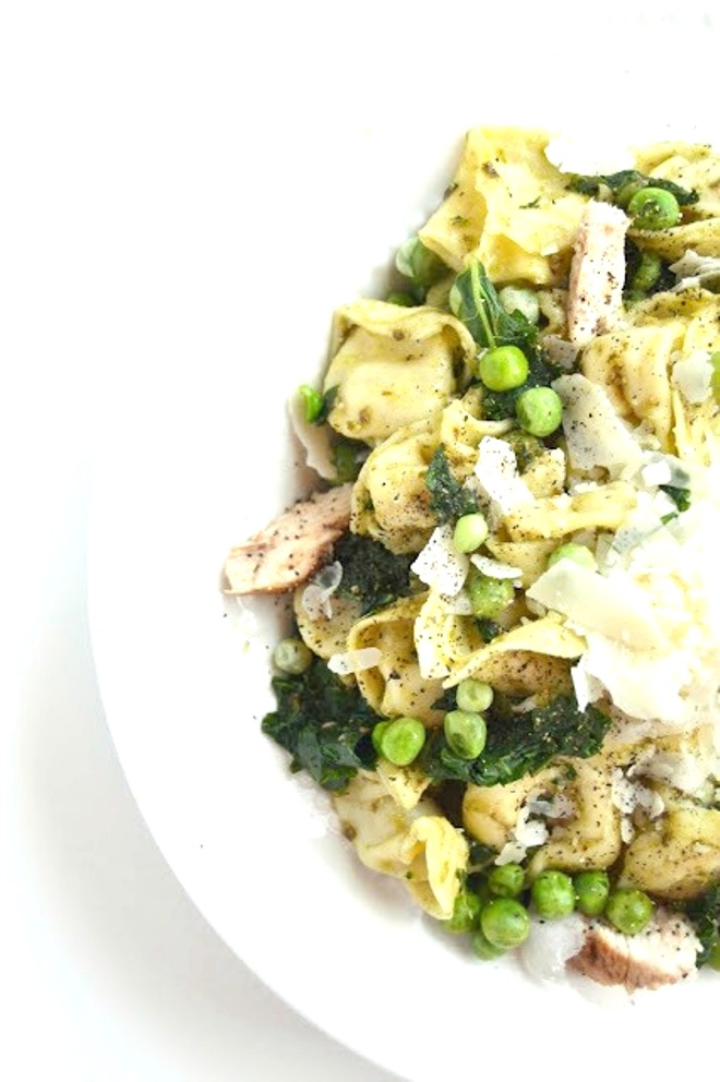 Chicken Pesto Tortellini with Kale and Peas The Nutritionist Reviews
