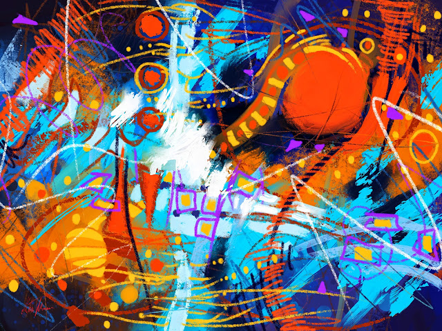 Capricorn digital colorful abstract painting by Mikko Tyllinen
