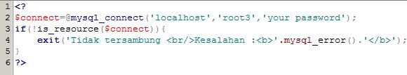 source code untuk koneksi