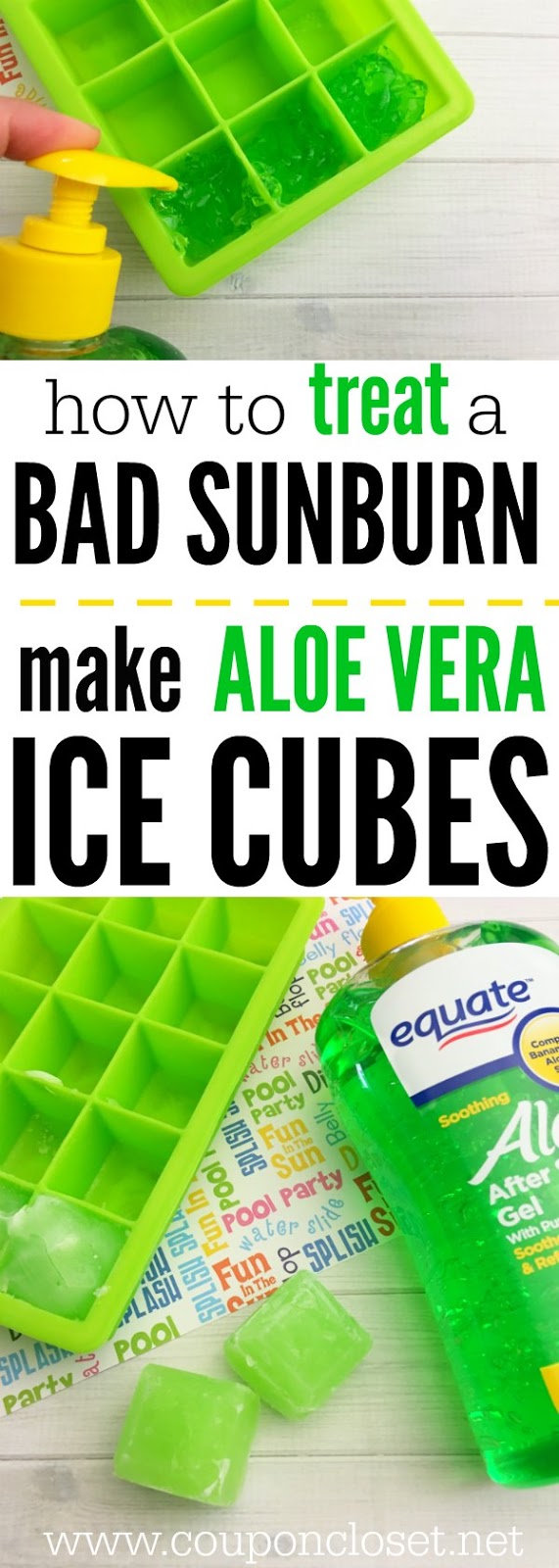 HOW TO TREAT A BAD SUNBURN MAKE ALOE VERA ICE CUBES Beauty Blog