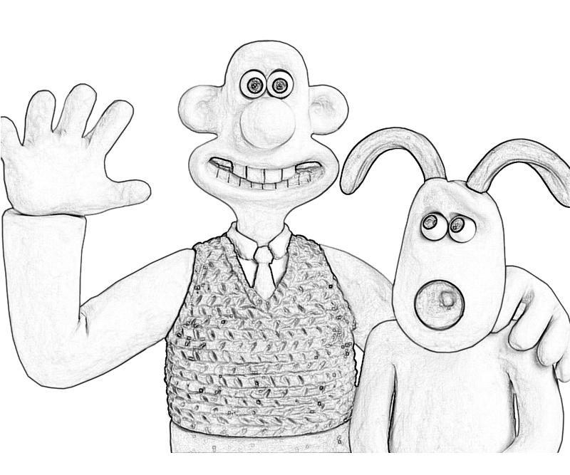 wallace and gromit were rabbit coloring pages - photo #35