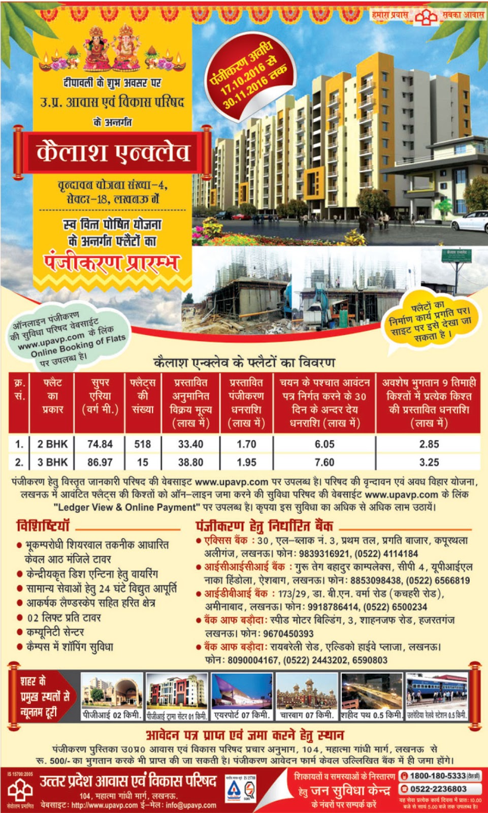 Awas Vikas Vrindavan Yojna Lucknow at Sector18 Kailash Enclave New