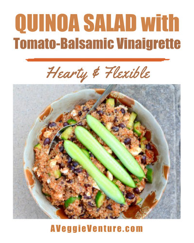 Quinoa Salad with Tomato-Balsamic Vinaigrette, another hearty, adaptable salad ♥ AVeggieVenture.com.