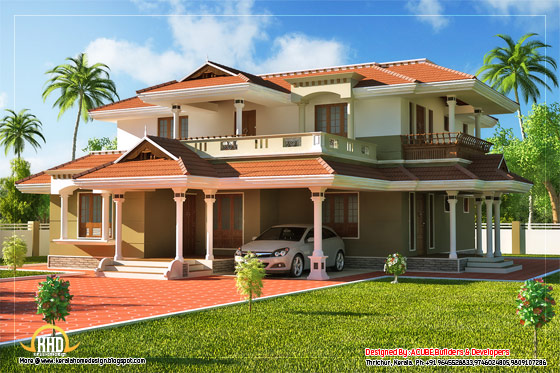 Beautiful Kerala Style 2 Storey House - 2328 Sq. Ft. (216 Sq. M.) (259 Square Yards)-  March 2012