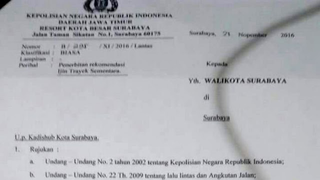 Beredar Surat Larangan Angkut Massa Aksi Ke Jakarta Tanggal 2 Desember, Begini Isinya
