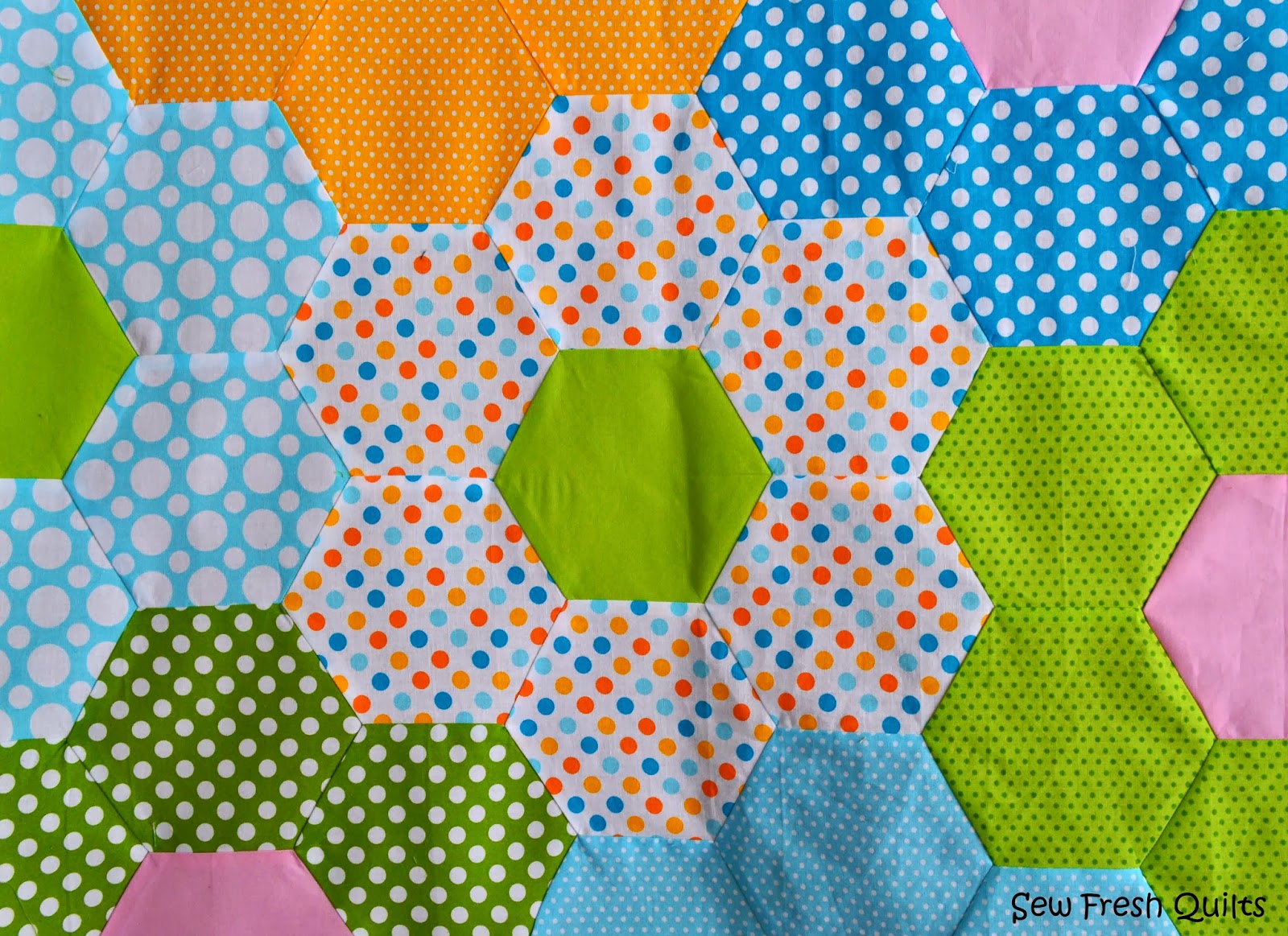 Sew Fresh Quilts Tutorial for Sewing Hexagons by Machine