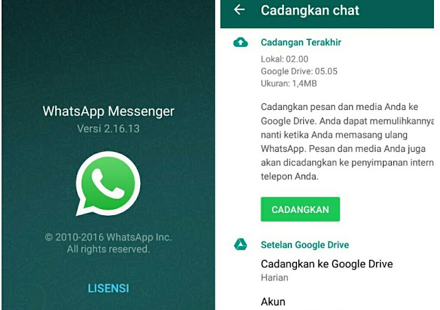 Cara Backup / Mencadangkan Data Chat WhatsApp ke Google Drive.