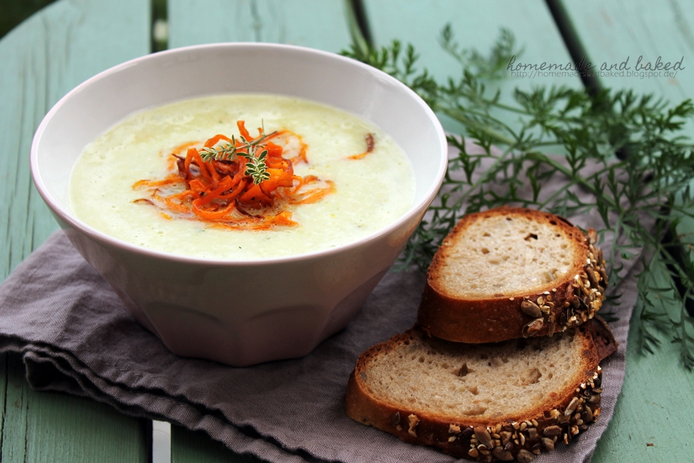 homemade and baked Food-Blog: Zucchinicremesuppe mit Karottenfäden