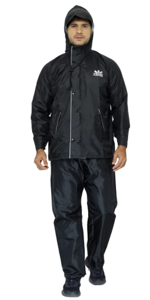 THE CLOWNFISH Rain Coat for Men Waterproof for Bike Reversible Double Layer with Hood Raincoat for Men. Set of Top and Bottom Packed in a Storage Bag