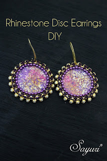 DIY Rhinestone disk earrings