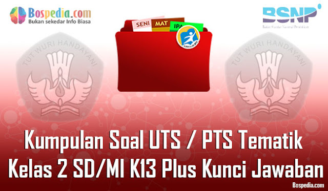 Kumpulan Soal UTS / PTS Tematik Kelas 2 SD/MI K13 Plus Kunci Jawaban Terbaru