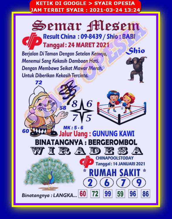 16+ Syair Opesia Hk 8 Agustus 2022