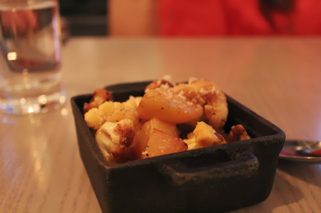 Baby beets and cauliflower at Tavern Road, Boston, Mass.