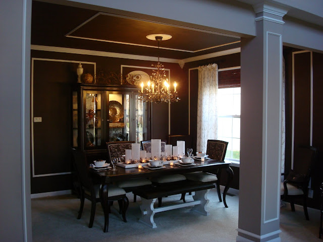 dark brown dining room