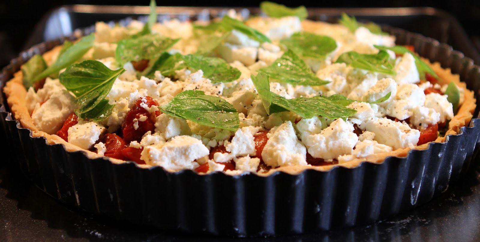 Gluten Free Alchemist Roast Tomato, Feta, Mozzarella, Spinach & Basil Tart