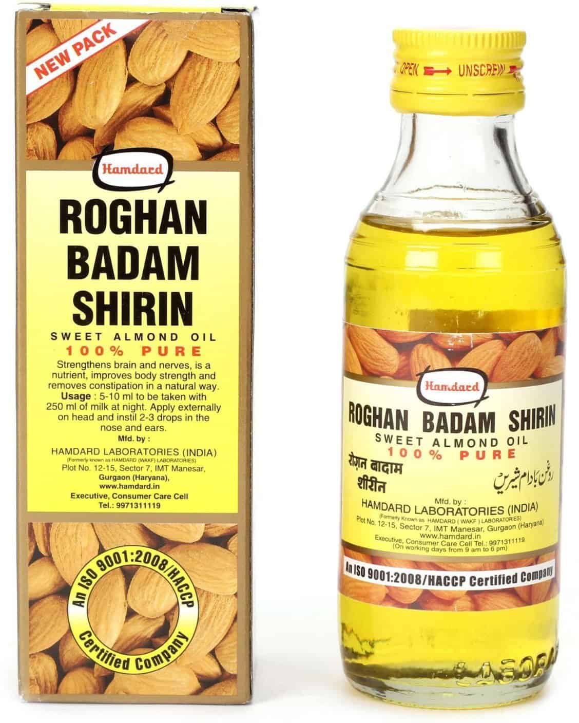 Hamdard Roghan Badam Shirin Sweet Almond Oil, 100ml Only Ayur