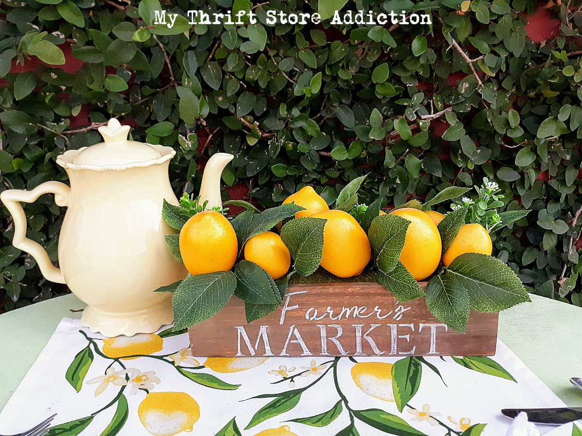 lemons and jadeite garden tablescape