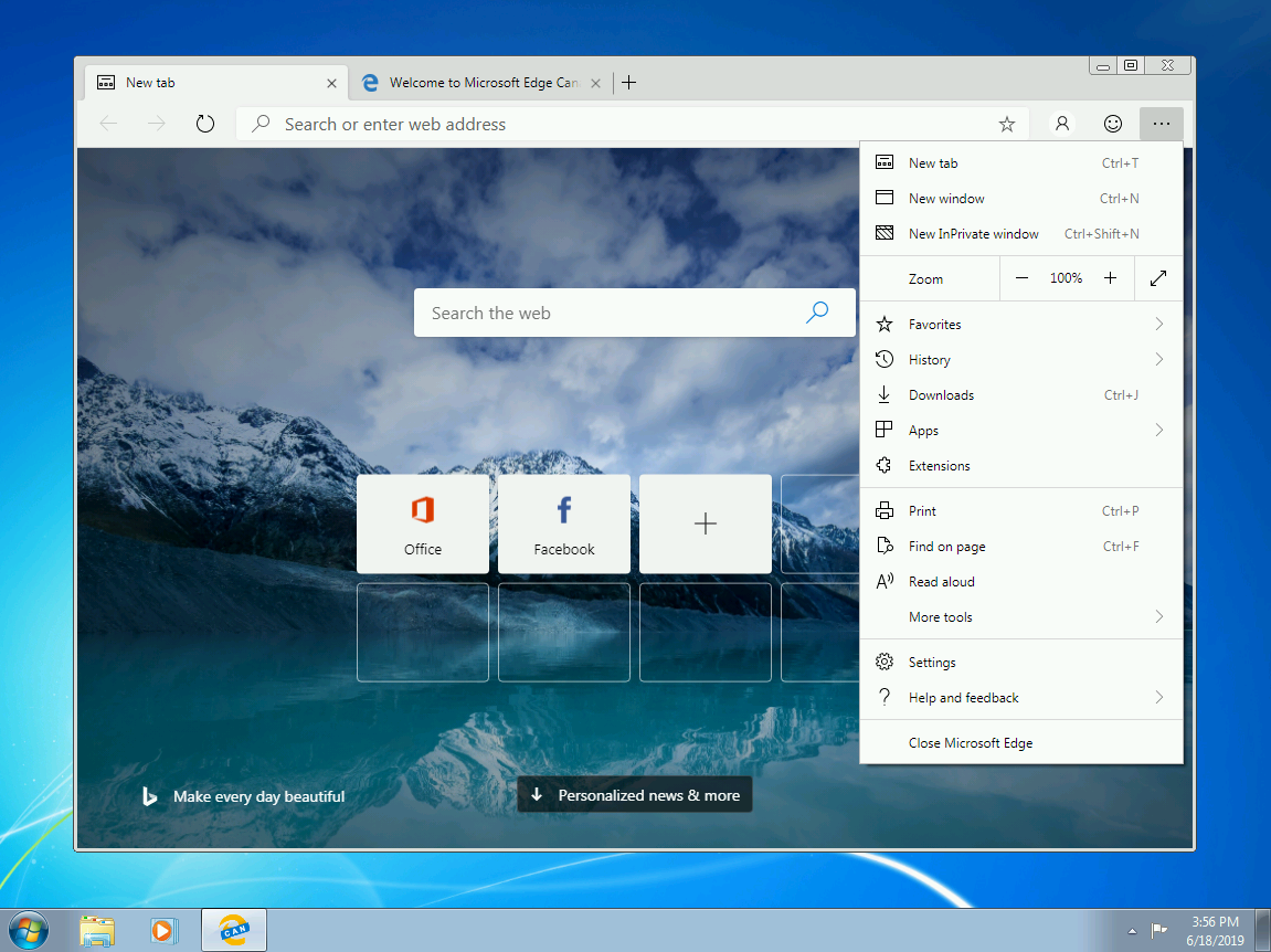 Microsoft Edge ufficialmente disponibile anche per Windows 7, 8, 8.1