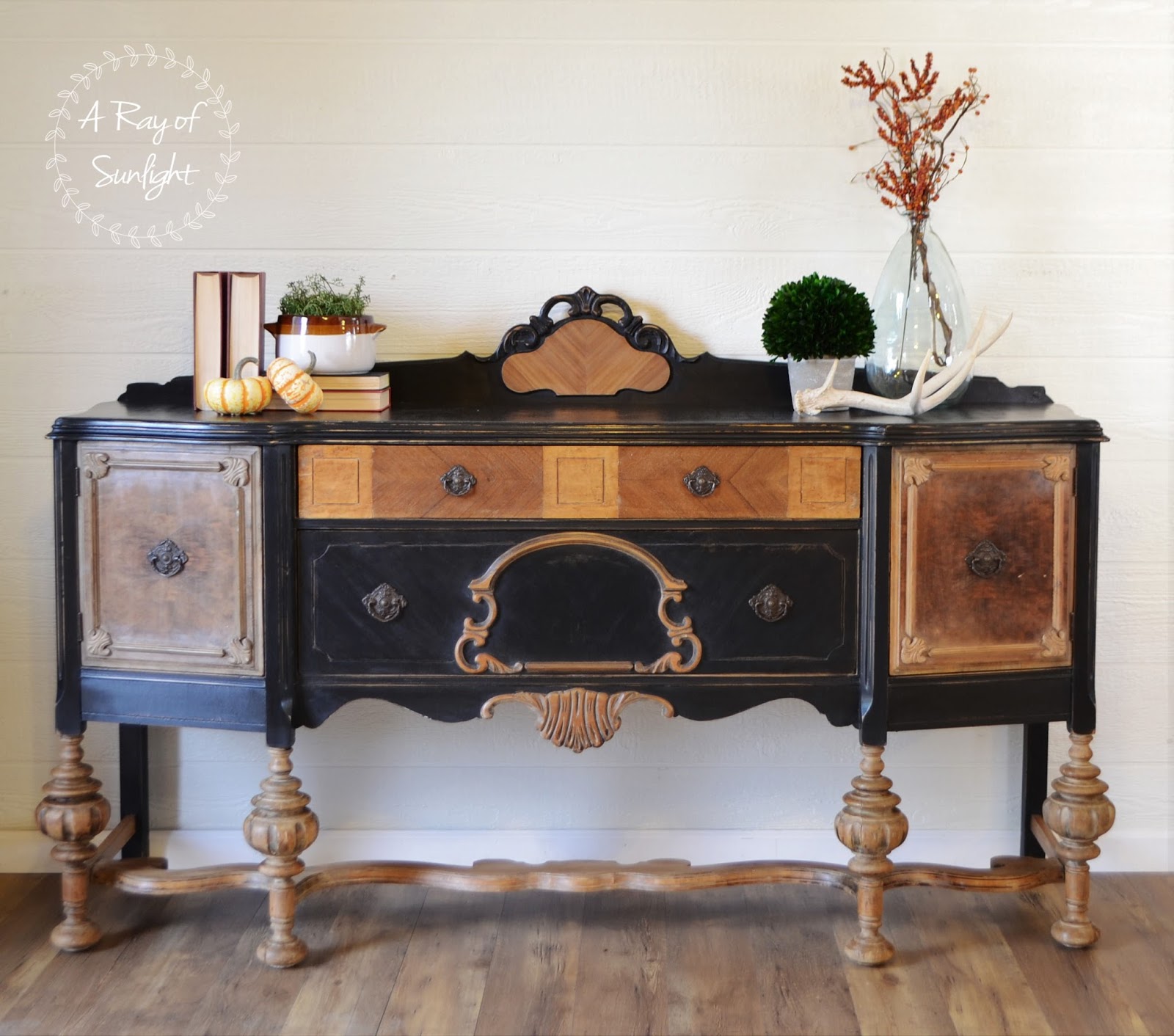How To Fix Damaged Veneer For Paint The Victorian Buffet In Black