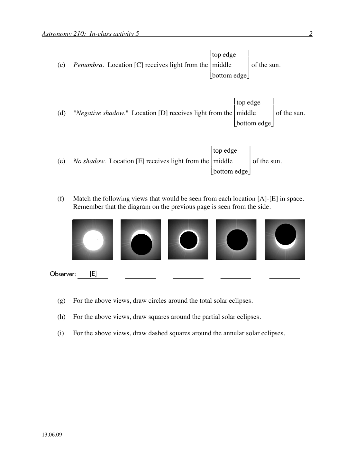 P-dog's blog: boring but important: Astronomy in-class activity: eclipses