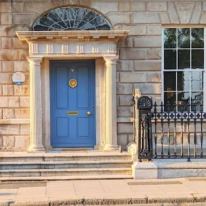 Blue Dublin door on Merrion Square