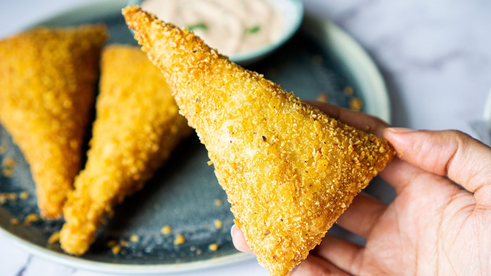 Creamy Chicken Bread Cone Samosa Easy Ramadan Recipe Hungry for Goodies