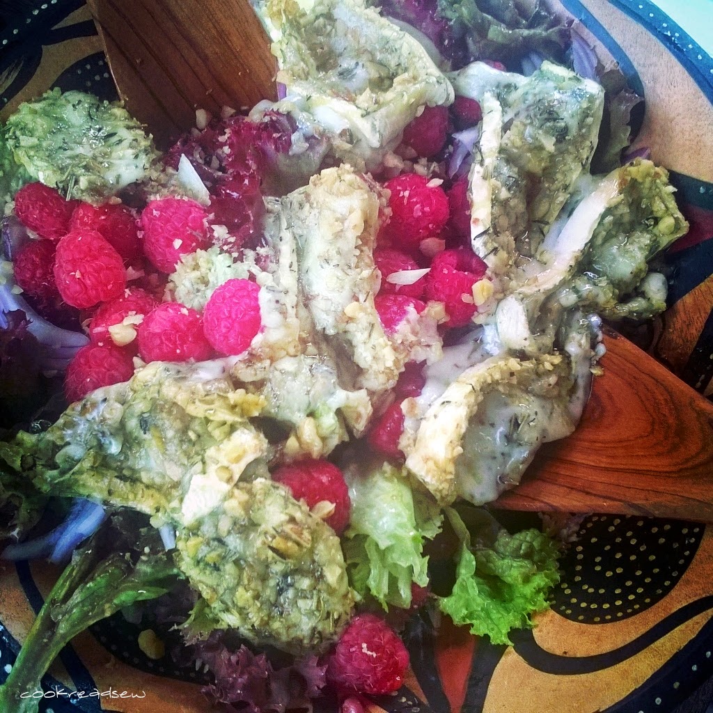 cookreadsew: Grillsalate: Coleslaw und Lollo Rosso mit mariniertem ...