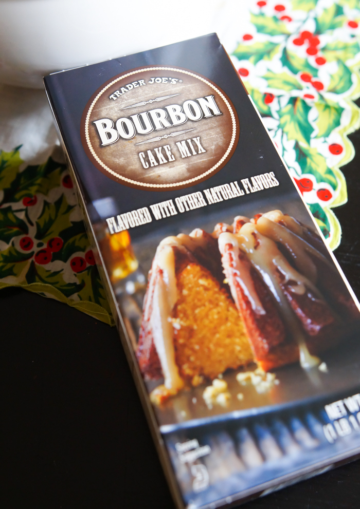 12 Days of Trader Joe's Christmas, Day 12 Bourbon Cake Mix Bake at 350°