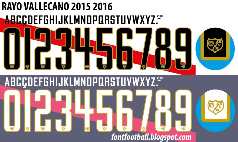 FONT FOOTBALL: Font Vector Rayo Vallecano 2015 2016 kit