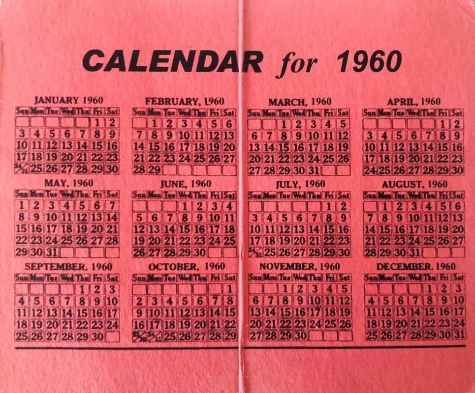 1962 год какой день недели был. Календарь 1960 года. Настенный календарь 1960. 1960 Год день недели. Праздничные дни в 1960 году.