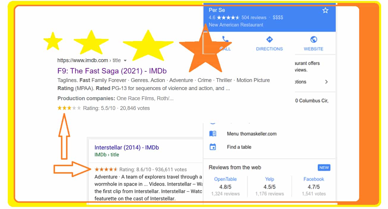 Movie Schema Review Star Rating Example in Google Search Result Movie Schema Review Star Rating Example in Google Search Result