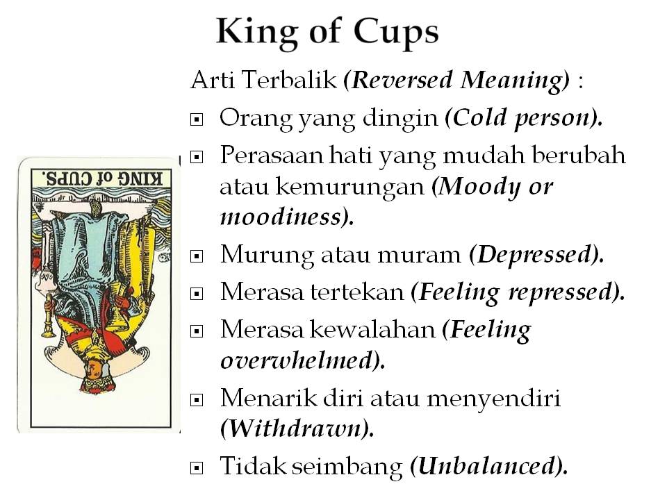 Priskha's Tarot Notes: Arti King of Cups Tegak vs Terbalik secara