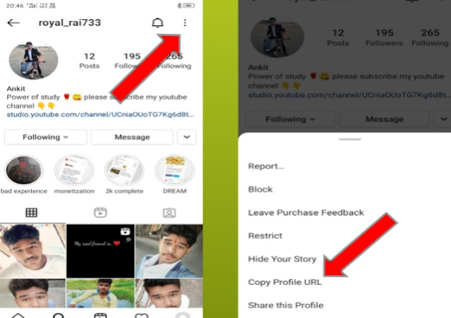 How to copy instagram profile link पूरी जानकारी हिंदी में