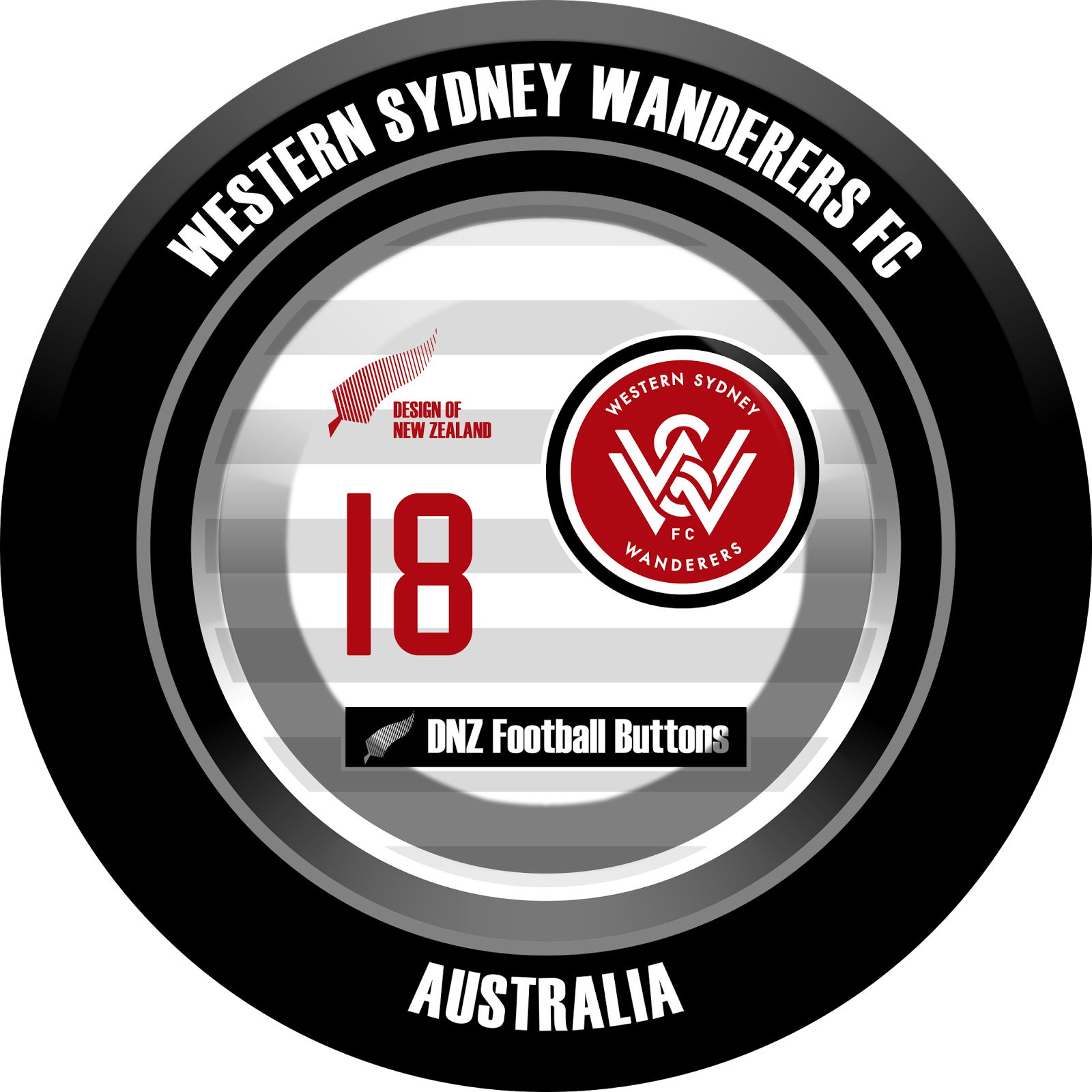 DNZ Football Buttons Western Sydney Wanderers FC