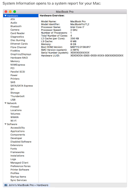 Macbook System Report Macbook System Report